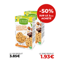 Cookies aux pépites de chocolat et noisettes bio -50% sur le deuxième produits achetés