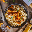 spaghettis trois fromages et girolles